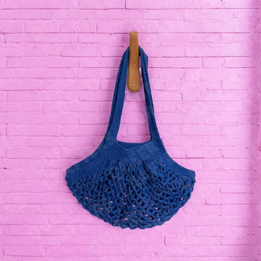 Crocheted Market Bag - Sapphire