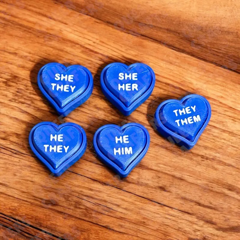 Pronoun Heart Fidget Clickers