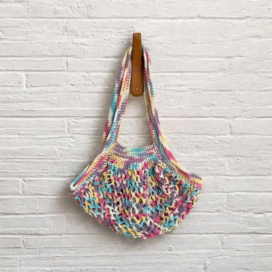 Crocheted Market Bag - Pastel Candy