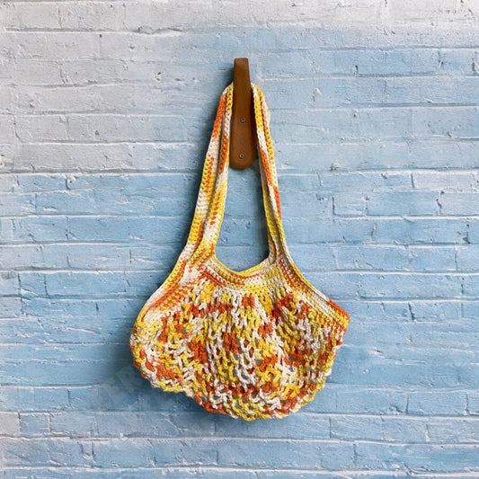 Crocheted Market Bag - Creamsicle