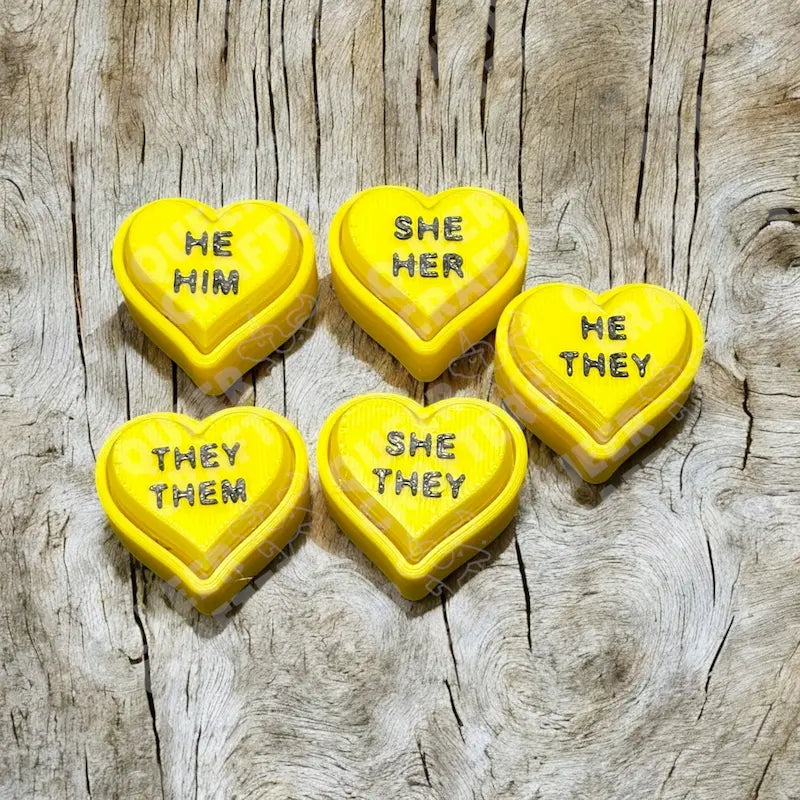 Pronoun Heart Fidget Clickers