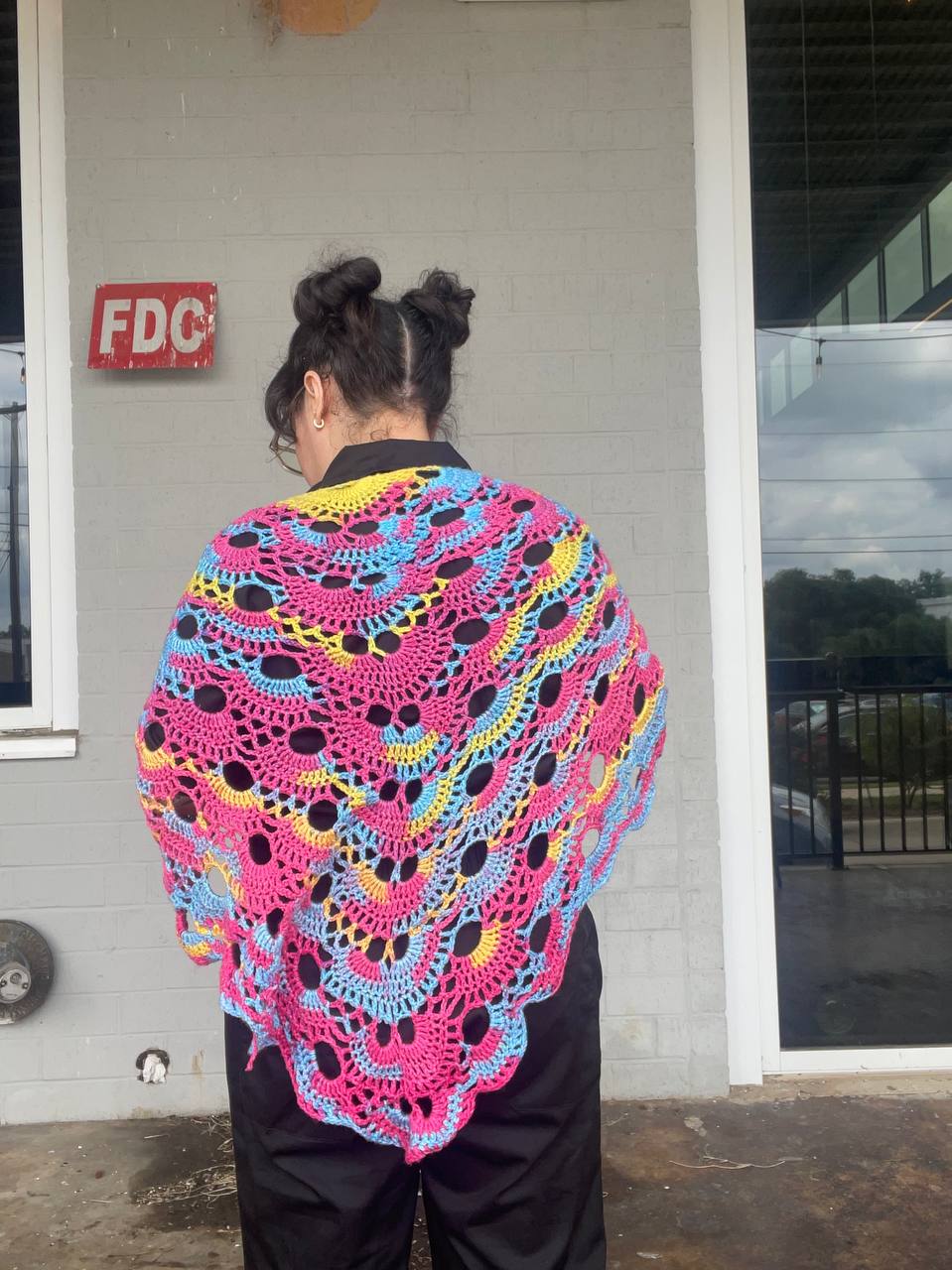 Crocheted Shawl - Pansexual (Pan)