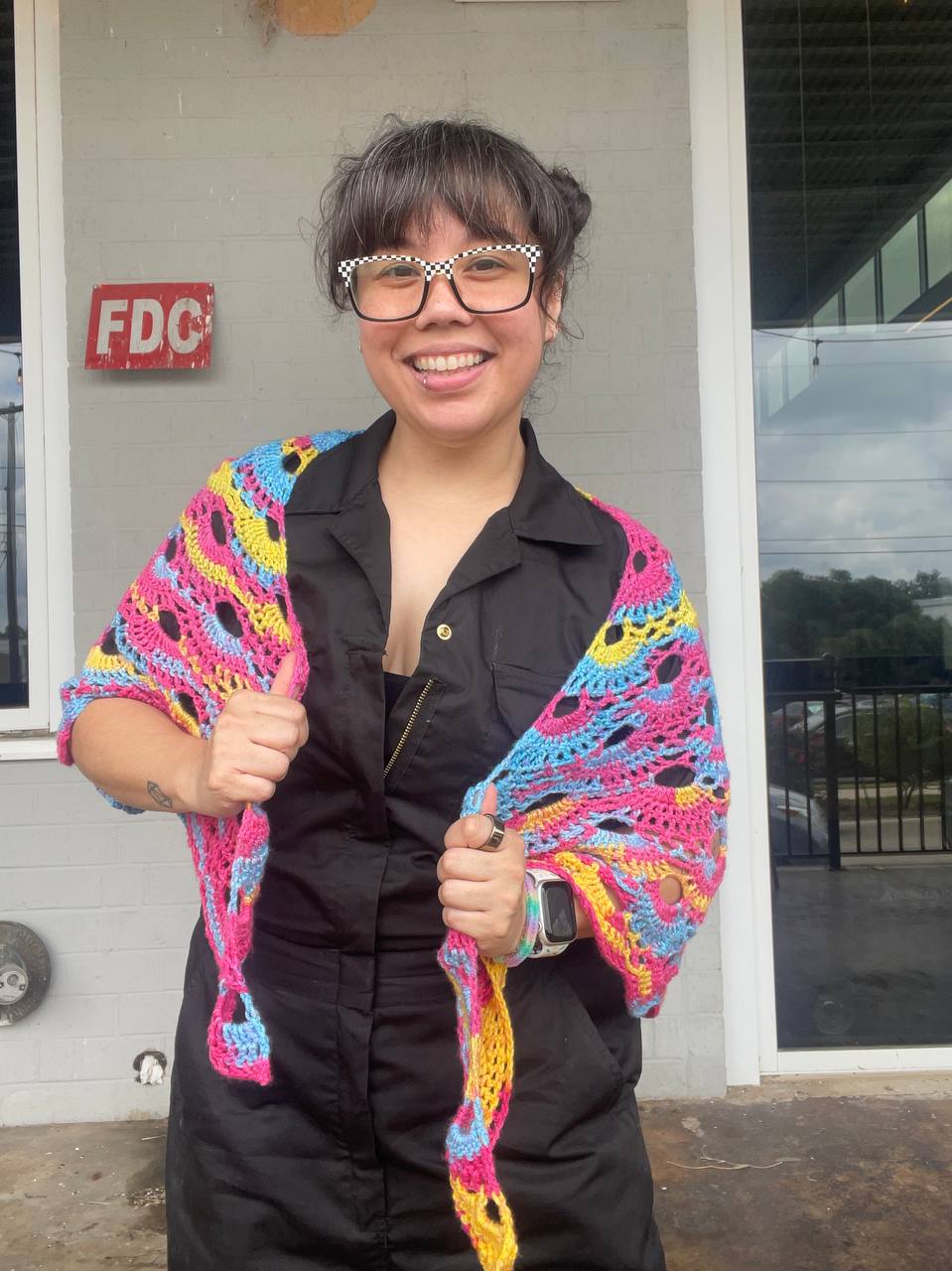 Crocheted Shawl - Pansexual (Pan)